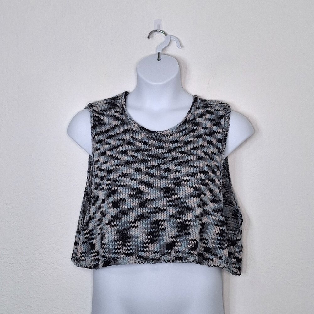 Free People Beach Top Sz XL Knit Crop Oversized Boho Hippie Festival Coastal